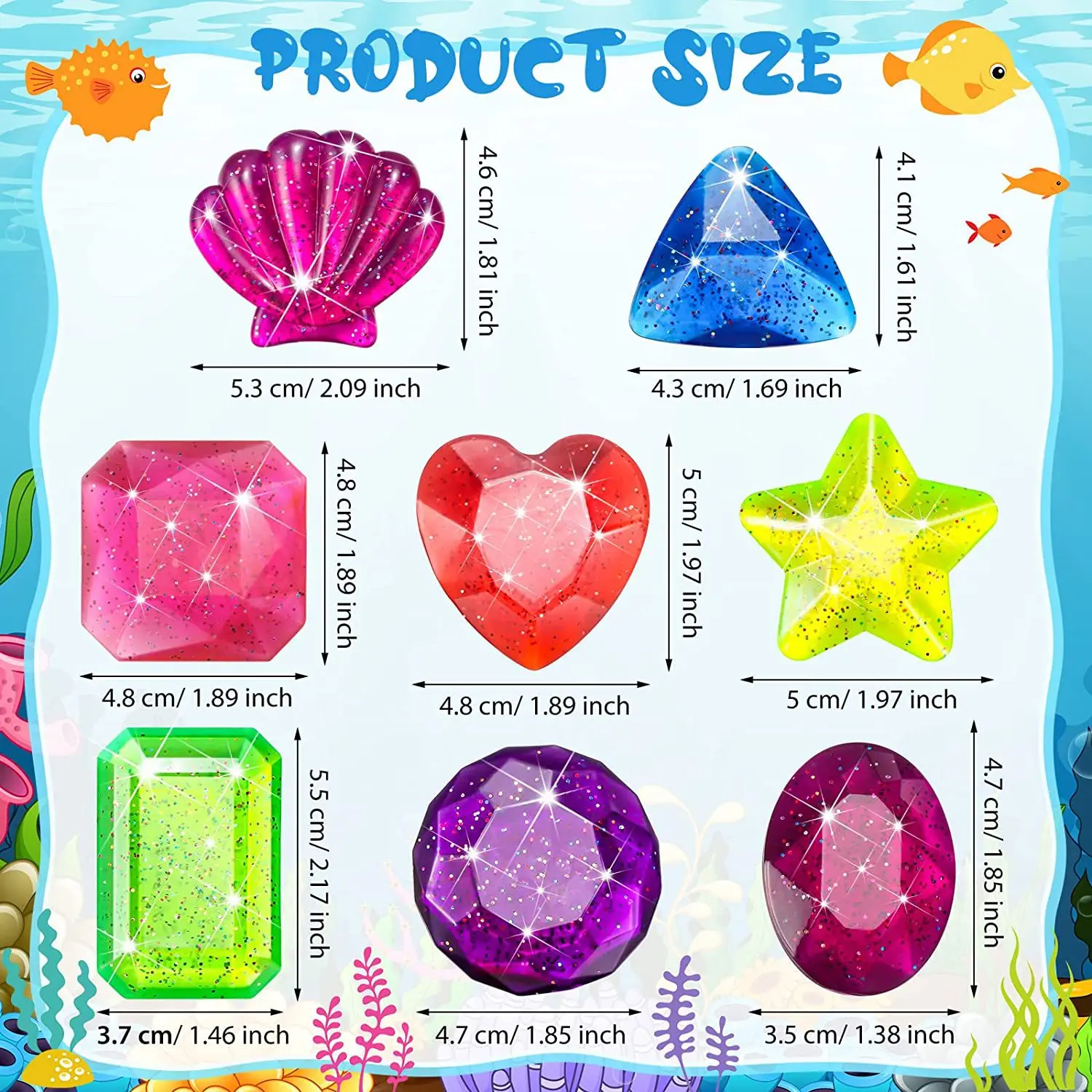 Pool Diving Toys Swimming Pool Sinkers  Simulation Fake Gems Colorful Diamonds Interactive Training Grip Toys For Kids Boys