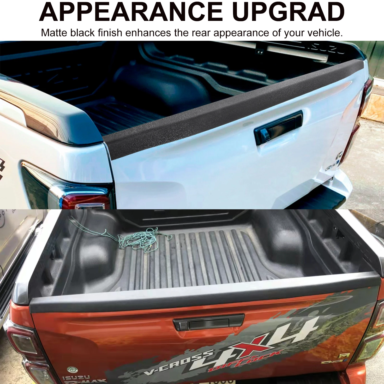 Tailgate Cover Matte Black Rear Gate Protector Cap Trim For ISUZU D-MAX 2021 2022 2023 years Auto Part Car Styling Accessories