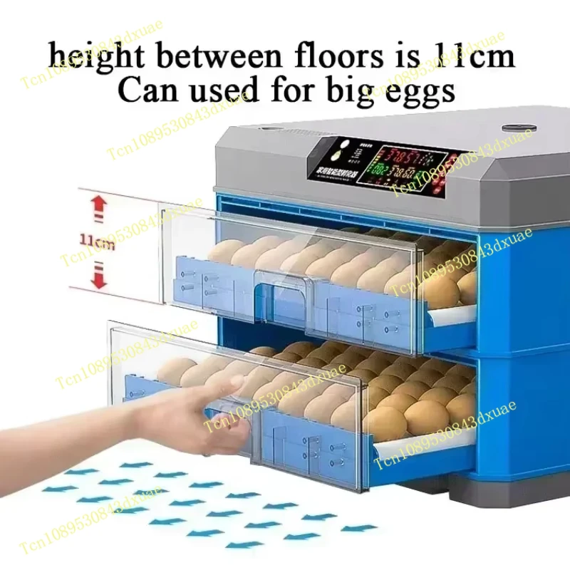 Fully Automatic Hatching Machine 176-500Capacity Egg Incubator 110V/220V/12V Chick Roller Automatic Temperature Humidity Control