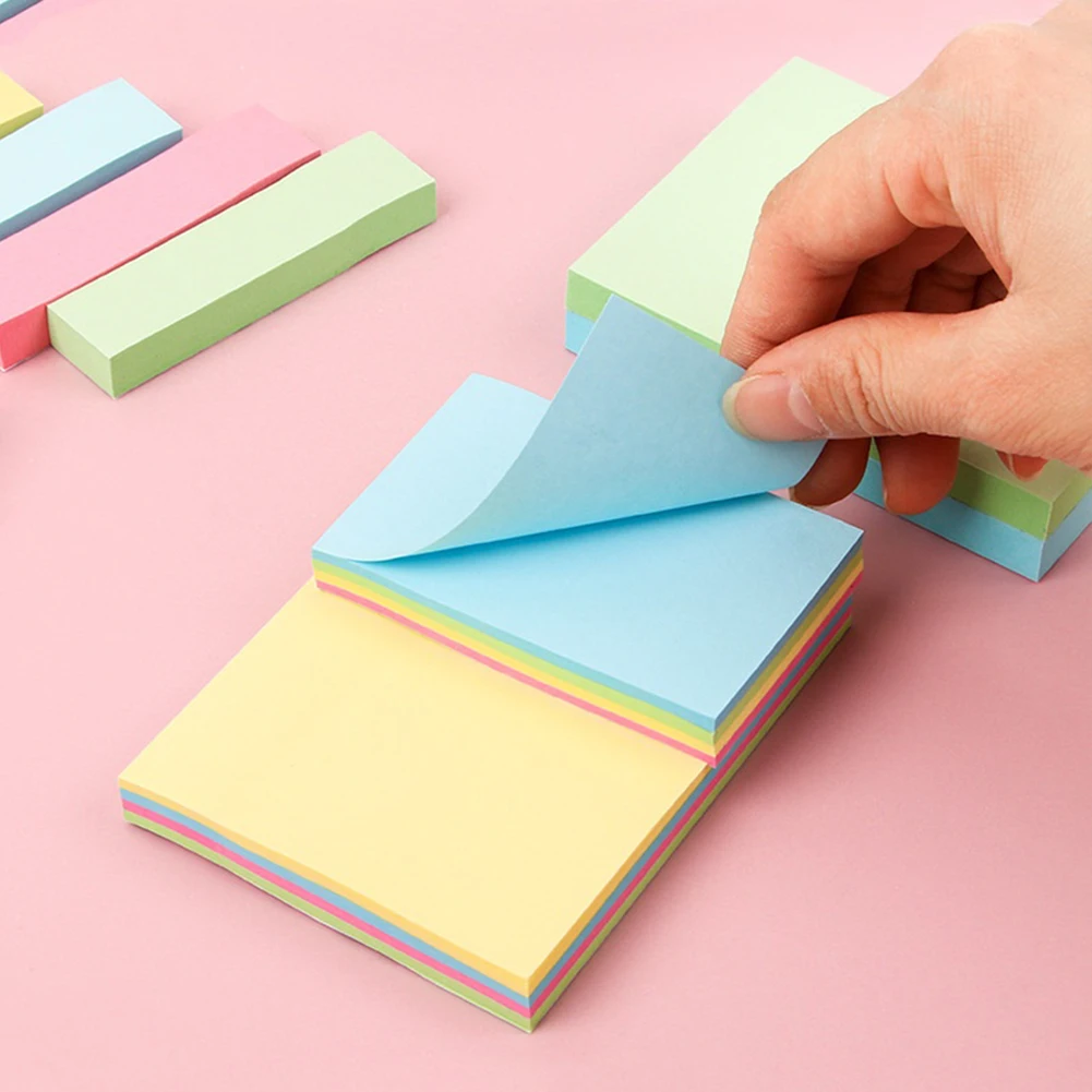 Quadratische selbstklebende Notizblöcke Super Sticking Power Memo Pads 3x3 Zoll bunte selbstklebende Pads für das Büro und das Studium