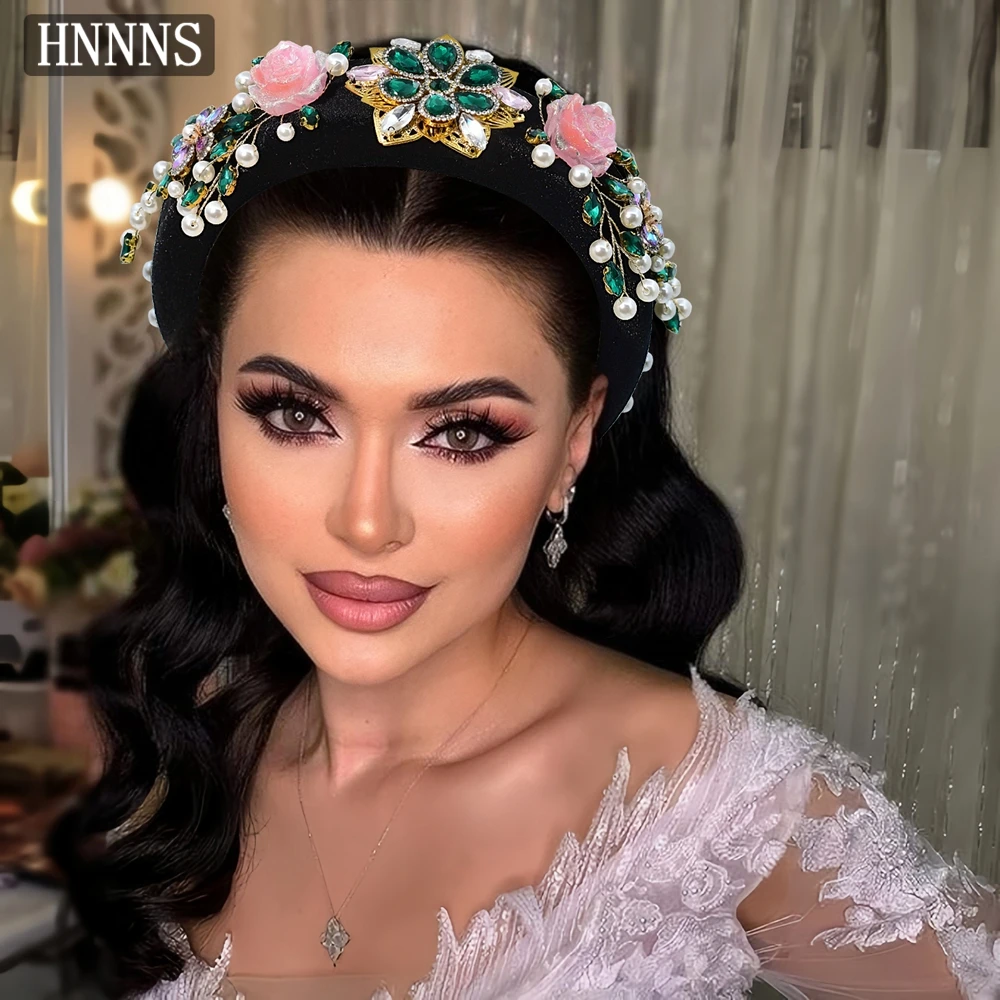 TOPQUEEN الزفاف الزفاف النمط الصيني رئيس هوب اليدوية سبيكة زهرة مطعمة المياه الماس السيدات مأدبة الشعر الحلي YXA405 #4