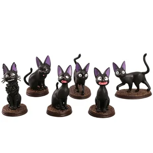 6 buah / set Mainan Aksi PVC Gambar Jiji Gigi Kucing Hitam Kartun Set Model Boneka Mainan Hayao Miyazaki Kucing Hitam Hadiah Ulang tahun anak-anak Hadiah ulang Tahun 8 angka toro penjualan terbaik - №