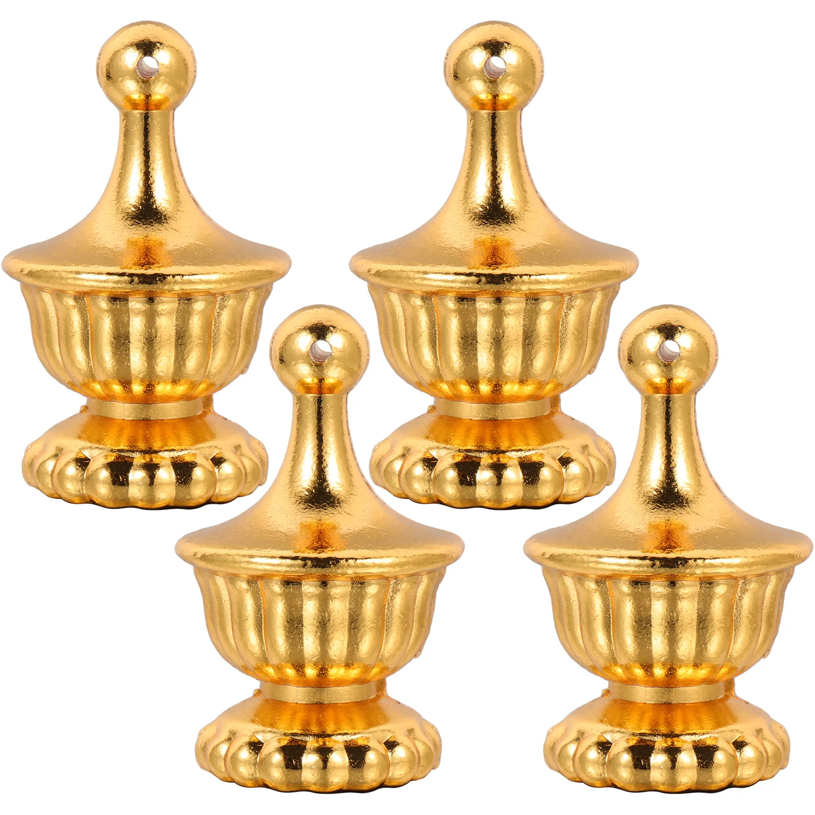 

4 Pcs Crystal Golden Lamp Cap Decoration Table Lamps Lampshade Kit Zinc Alloy Finials