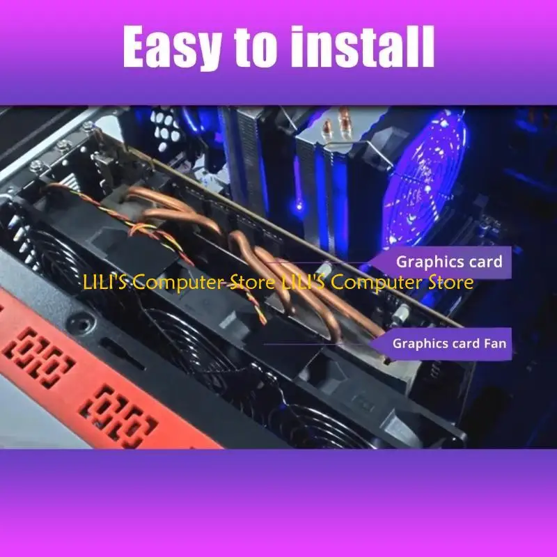 

A52B Quiet Fan Graphics Card Fan VGA Coolers for Graphics Cards to Enhances Cooling Efficiency &Longevity Solid Metal Grills