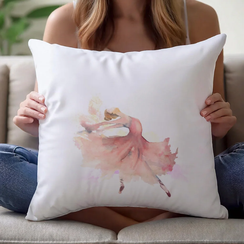 1pc Abstract Watercolor Figure Motif Pillowcase for Home Decoration Cushion Cover Polyester 45x45cm 18x18in
