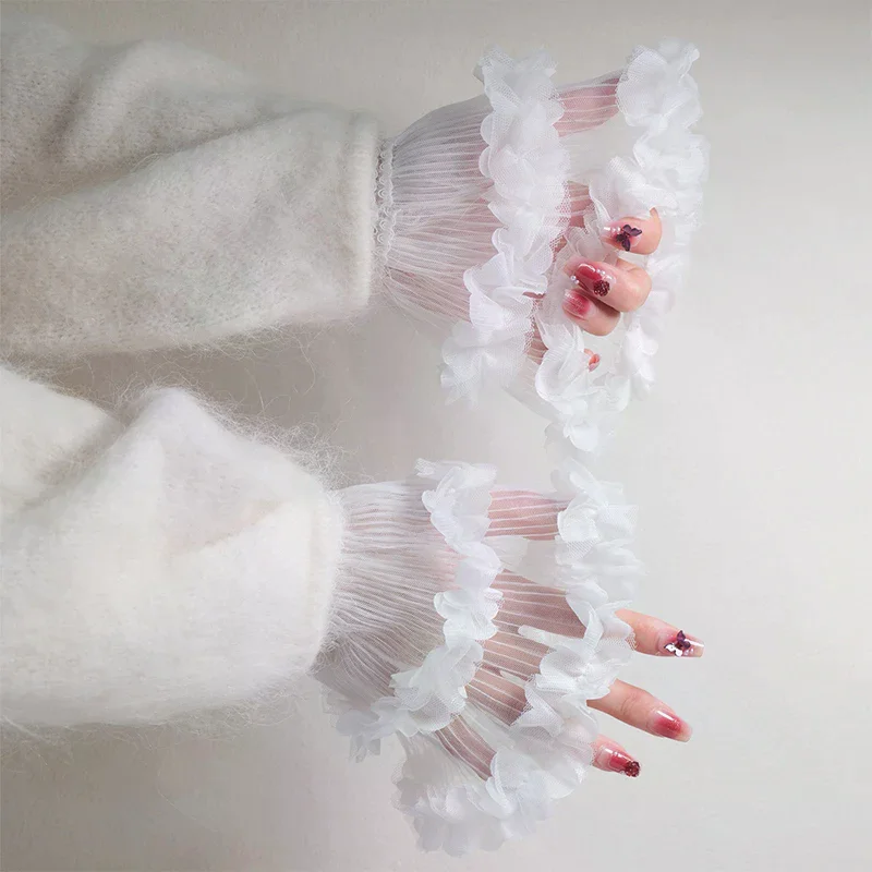 อุปกรณ์ถ่ายภาพเล็บ ปลอกแขนตาข่ายสั้น ปลอกแขนปลอมสำหรับตกแต่งเล็บ ปลอกแขนผ้าทูลล์ สำหรับถ่ายภาพเล็บ