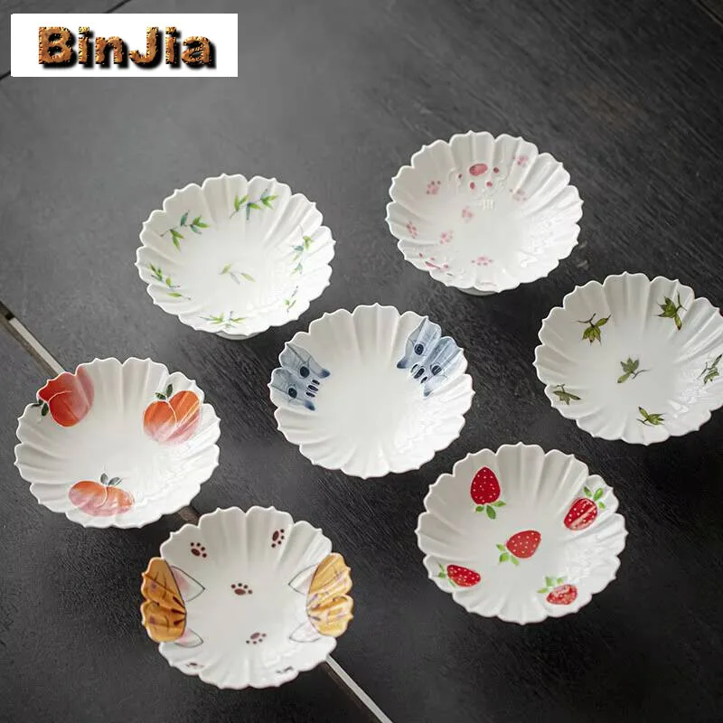 

Creative Hand-Painted Dim Sum Dish Japanese Fruit Dishes Retro Plates For Food Tray Household Sharing Plate Tea Decoration