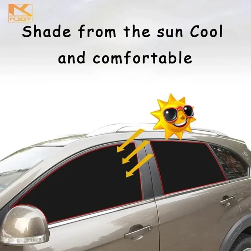 2PCS Magnetic Car Side Window Sunshade UV Protection Heat Insulation Blackout Curtain