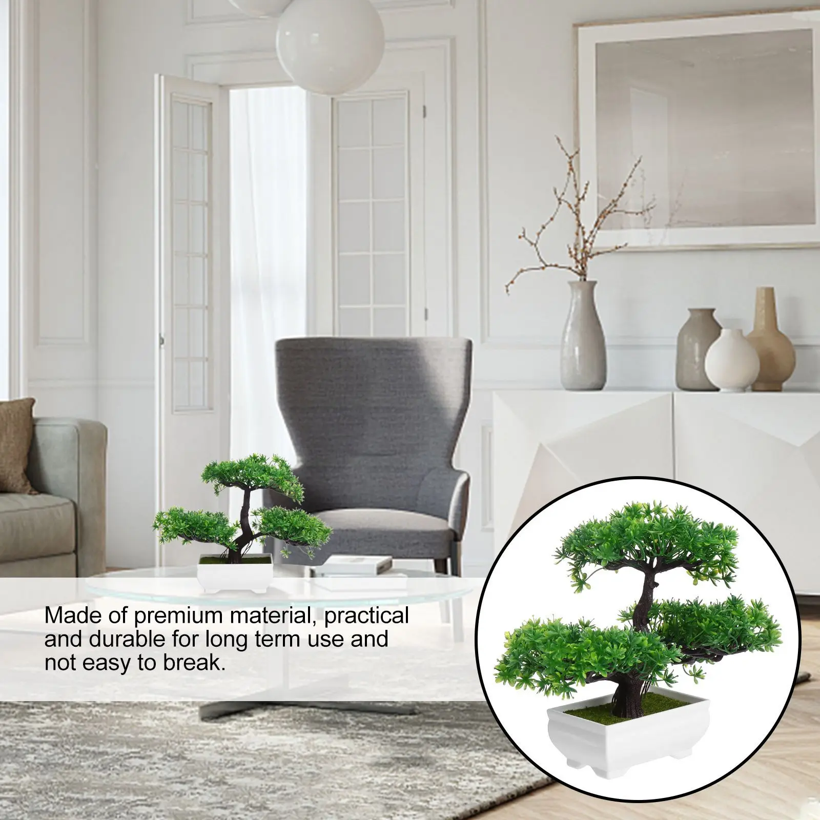 

Artificial Plant Bonsai Simulation Green Pine Decor Office Home Table Desktop Pot Ornament Natural Atmosphere Imitated