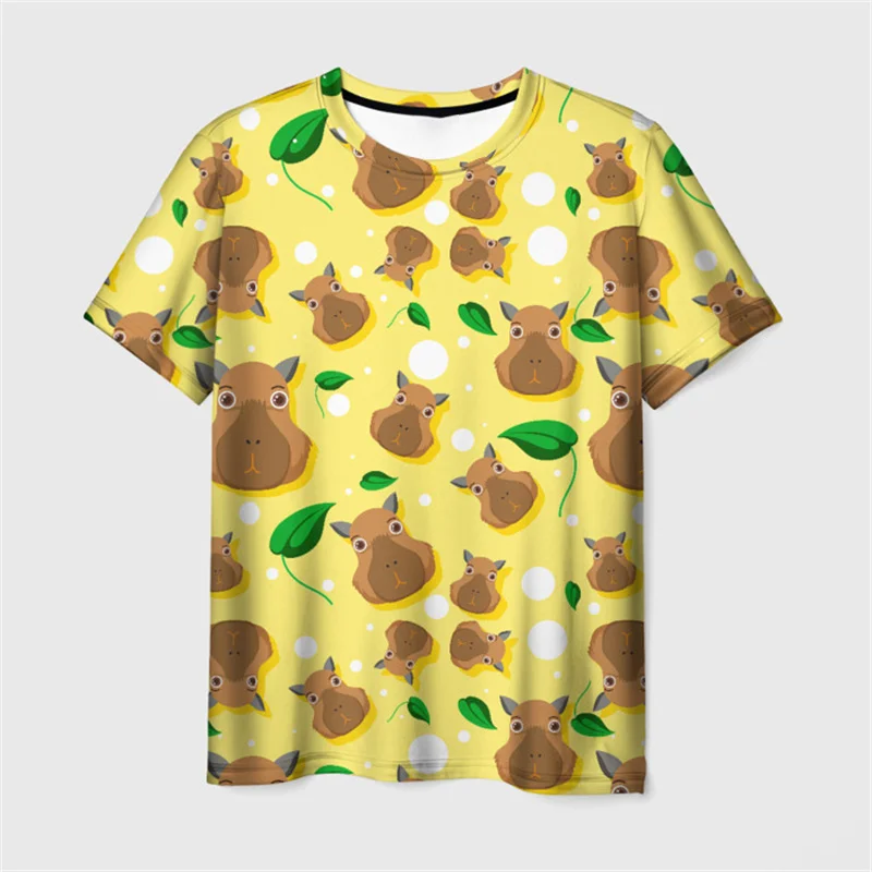 Harajuku New 3D Cute Animal Capybara Printing T Shirt Children Funny Streetwear Short Sleeves Fashion Y2k T-shirts Clothing Tops