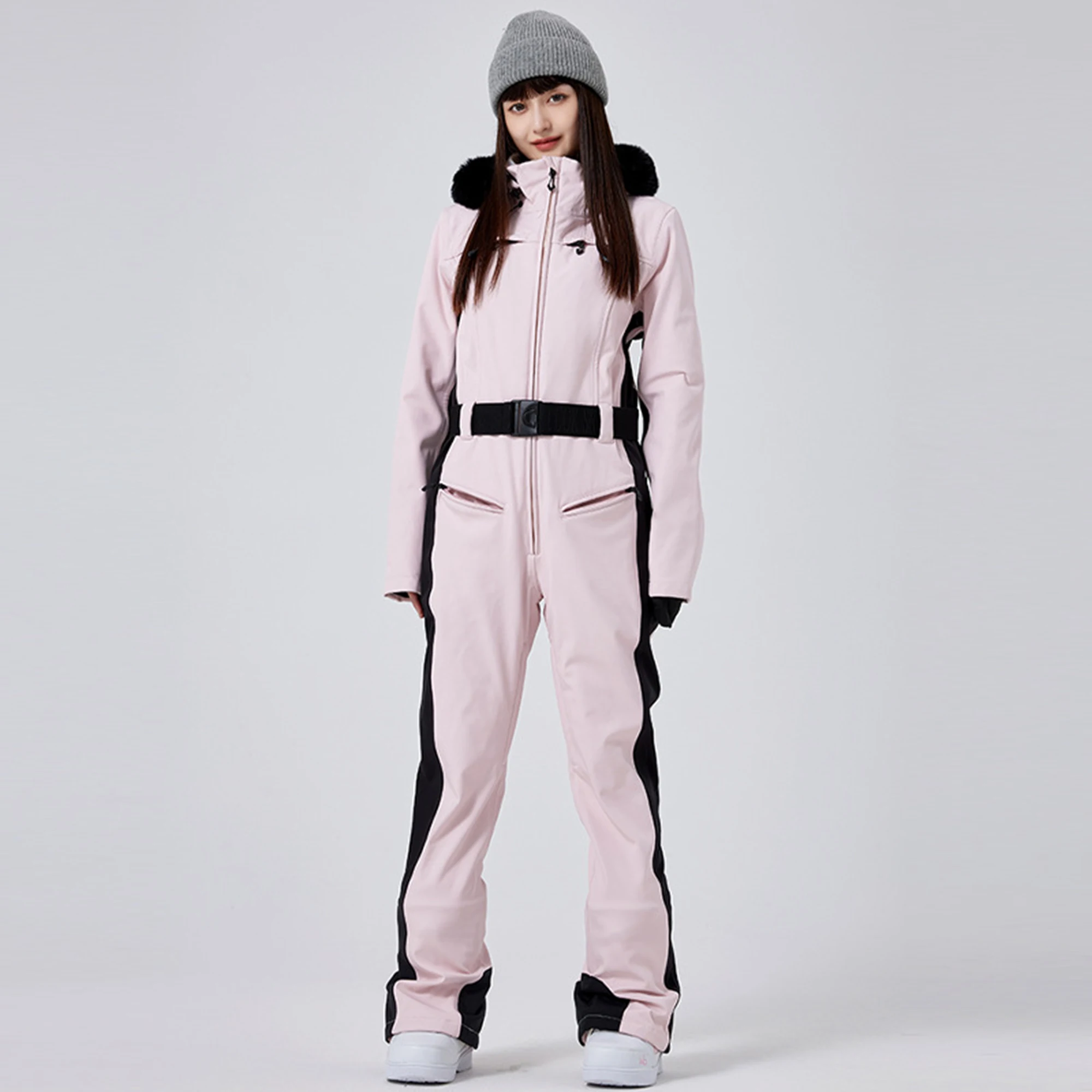 Female Slim Fit Skiing Suites Women Winter Jumpsuit Warm Windproof Snow Clothes Snowboarding Tracksuit Ski Sport One Piece Suit