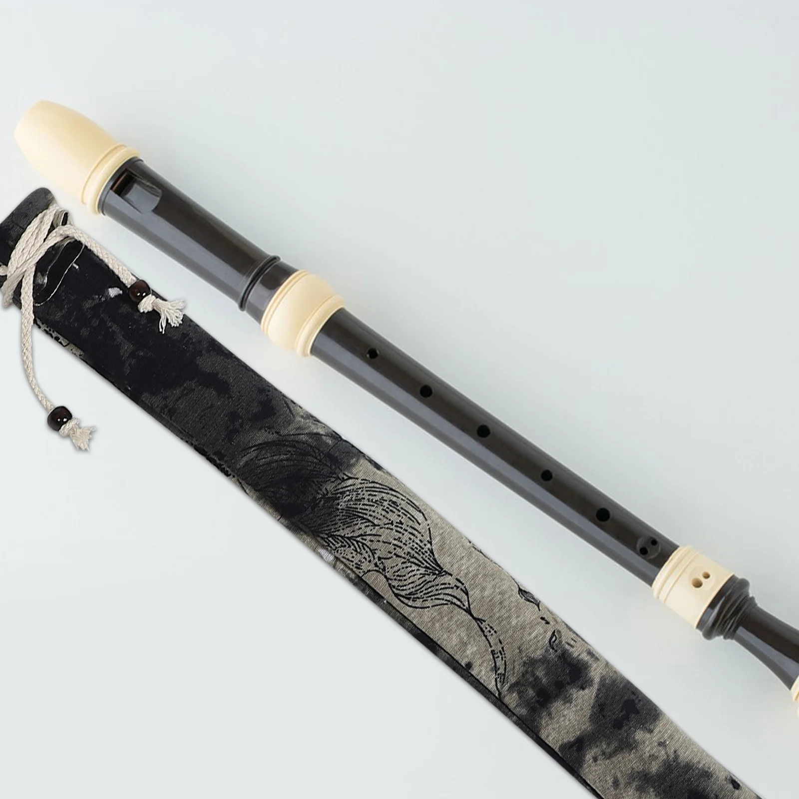 

Portable Flute Storage Bag Lightweight Ink Wash Design Vertical Flute Pouch For Recorder Accessories Protection Travel