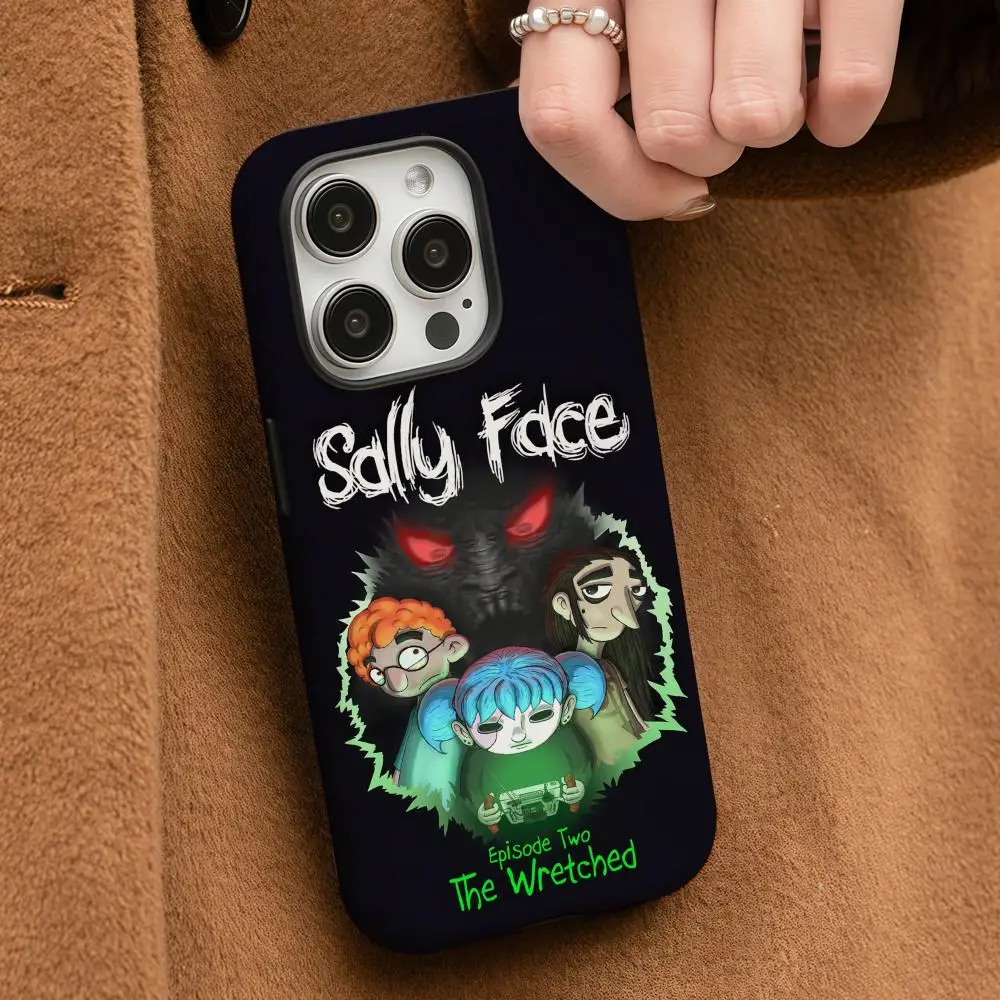 Чехол для телефона Game S-Sally Face для iPhone 17, 16, 15, 14, 13, 12, Pro Max Plus, глянцевый HD, двухслойная жидкая задняя пленка, твердый корпус Чехол для телефона Game S-Sally Face для iPhone 17, 16, 15, 14, 13, 12, Pro Max Plus, глянцевый HD, двухслойная жидкая задняя пленка, твердый корпус