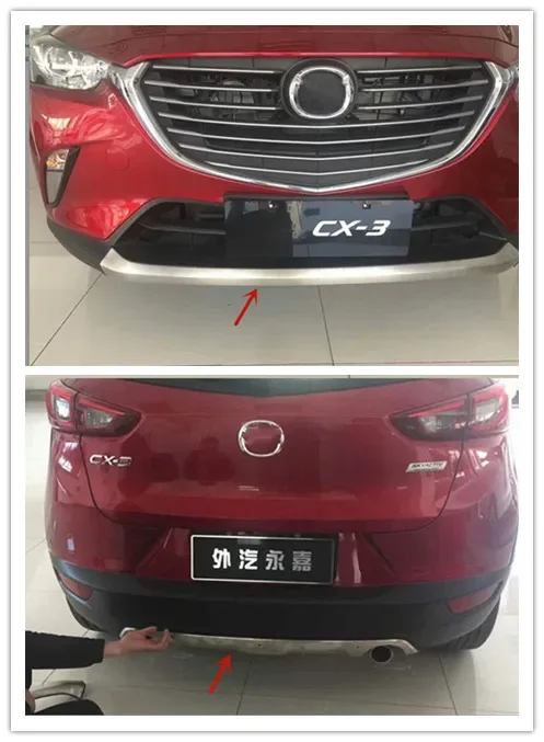 For Mazda CX-3 2017-2019 High-quality stainless steel front and rear bumpers crash plate anti-scratch protection car accessories