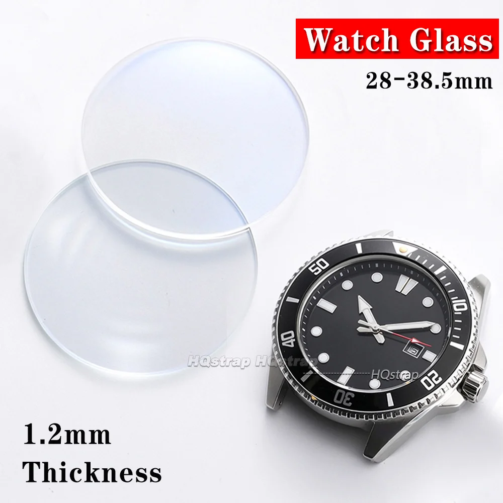 Transparent Watch Glass 1.2mm Thickness 28-38.5mm Blue Coating Watch Crystal Watch Glass Round Mirror Glass Repair Accessories