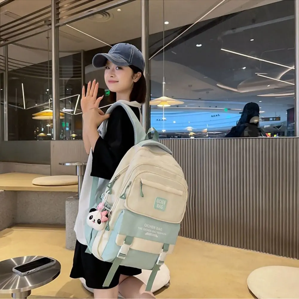 Borse da scuola per studenti di grande capacità Borsa a tracolla multitasche impermeabile per ragazze Borsa da esterno leggera e traspirante