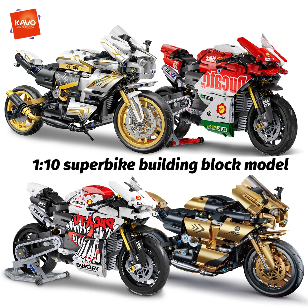 

Конструктор KAVOWORLD 1:10: Механический мотоцикл, реалистичная модель супербайка, набор для сборки своими руками, для подростков и взрослых, декор для дома и офиса, подарок