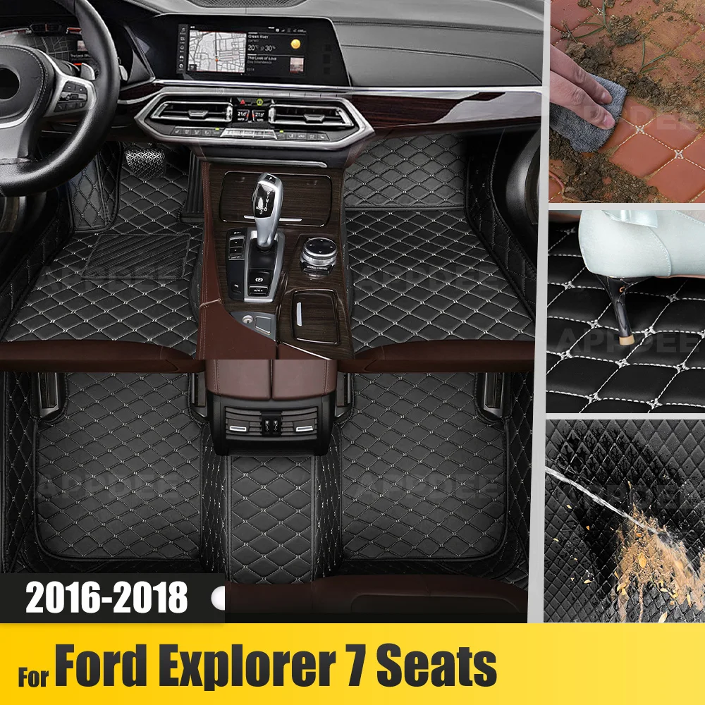 

Car floor mats For Ford Explorer 7 Seats 2016 2017 2018 Custom auto foot Pads automobile carpet cover interior accessories