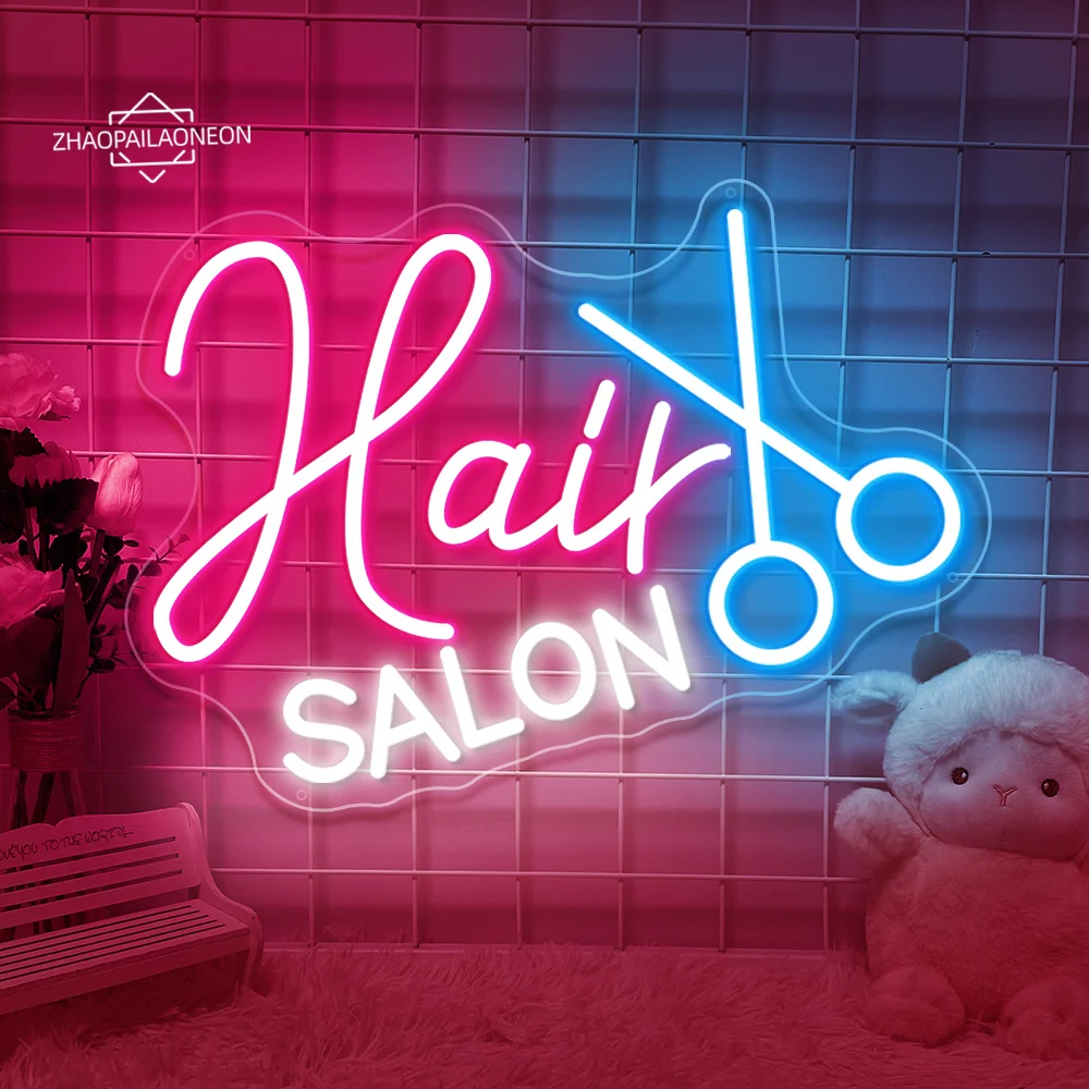 Hair Salon Neon Sign Hair Room Decor Neon Led Lamp Sign Signboard Beauty Salon Barber Shop Neon Light UP Wall Art Decoration