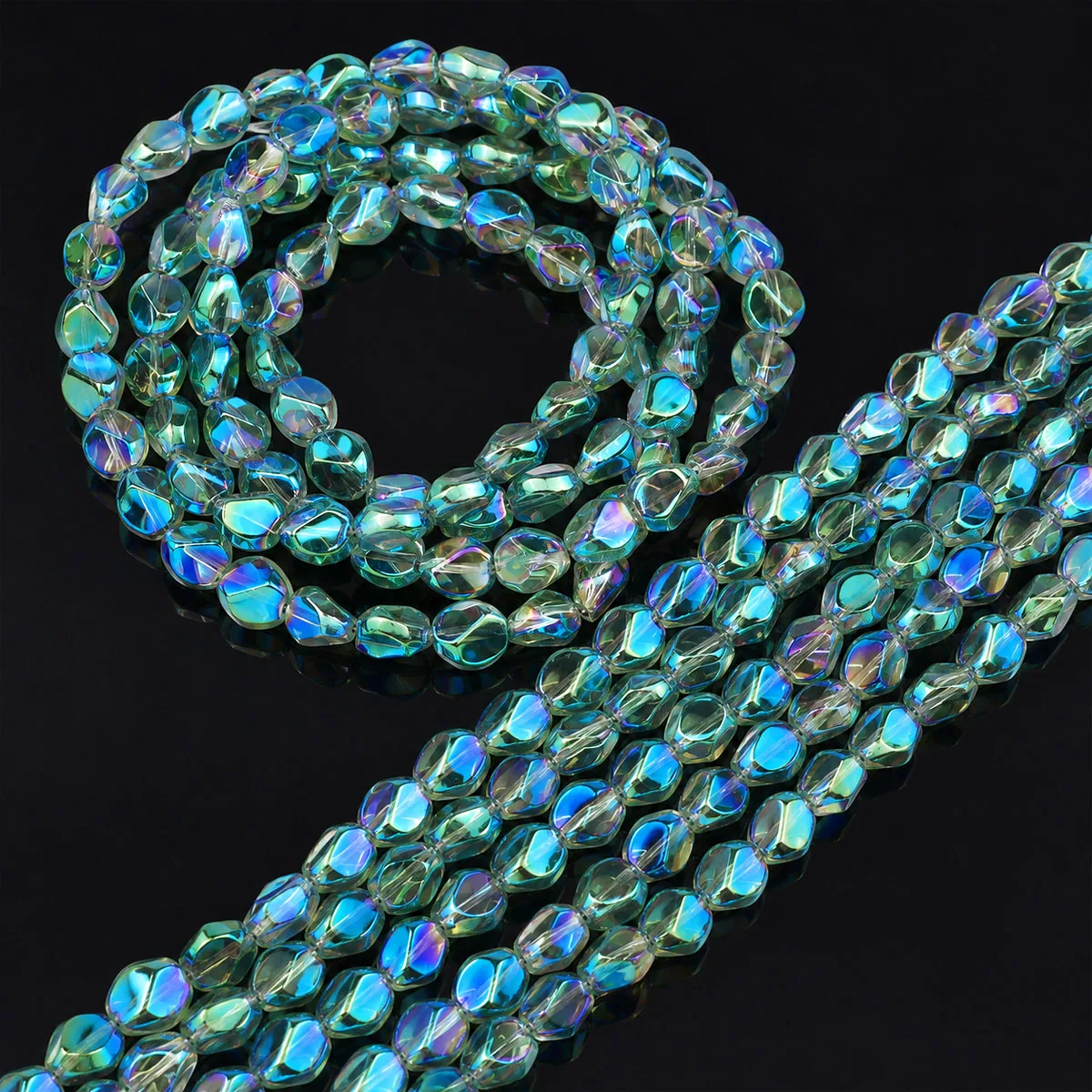 6mm 40/60/120Pcs Transparent Green Stone Crystal Glass Loose Beads for Jewelry Making Bracelet Necklace Keychain DIY Accessories