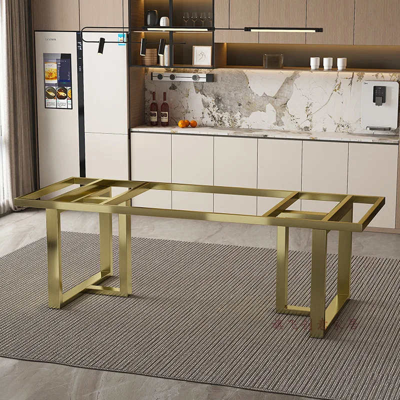 Rectangle bracket rock slab large plate stainless steel table legs  desk marble dining table foot