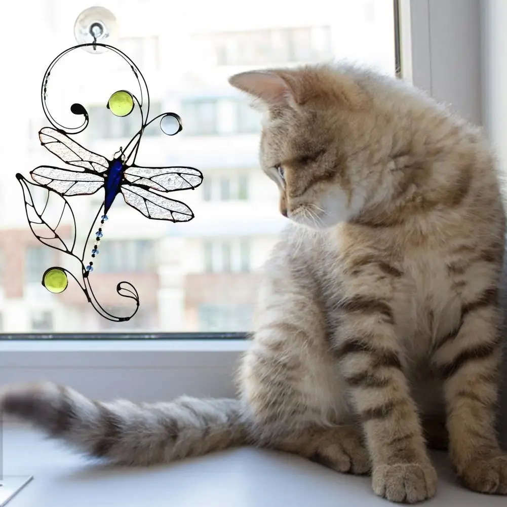 

Easy Installation Butterfly Decor Hanging Butterfly Decoration Handmade Stained Glass Butterfly Panel Suncatcher for Home Garden
