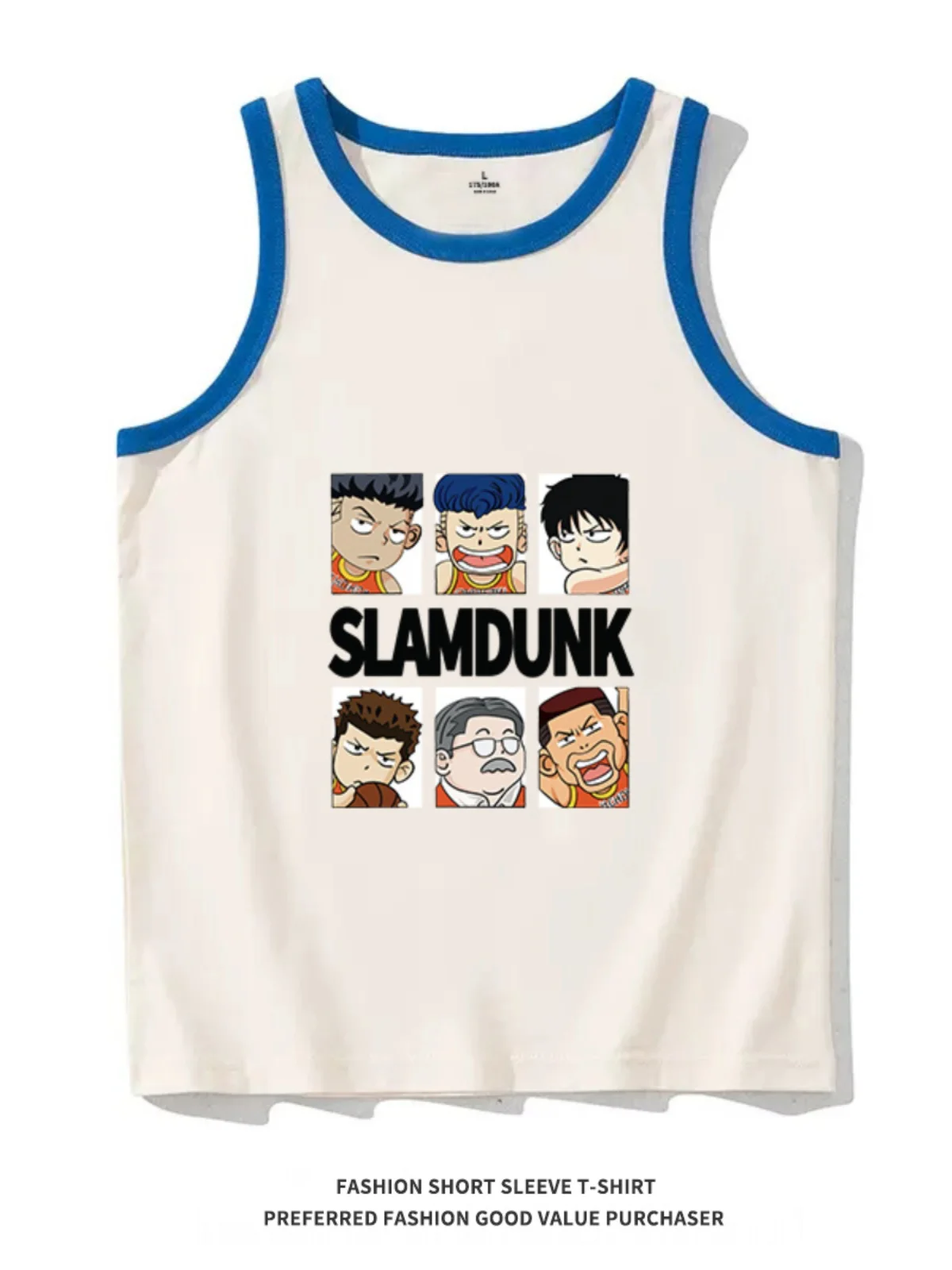 Loose Fit Pure Cotton Men's Tank Top Baskeall Experts Retro Creative Fun Summer Casual Sport T-irt Chinese Trend