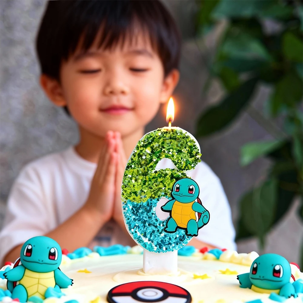 Anime Pikachu-förmige Geburtstagstortenkerze Niedliches Cartoon-Design Kuchendekoration Kerze Kinder Geburtstagstorten-Topper Ornament Zubehör