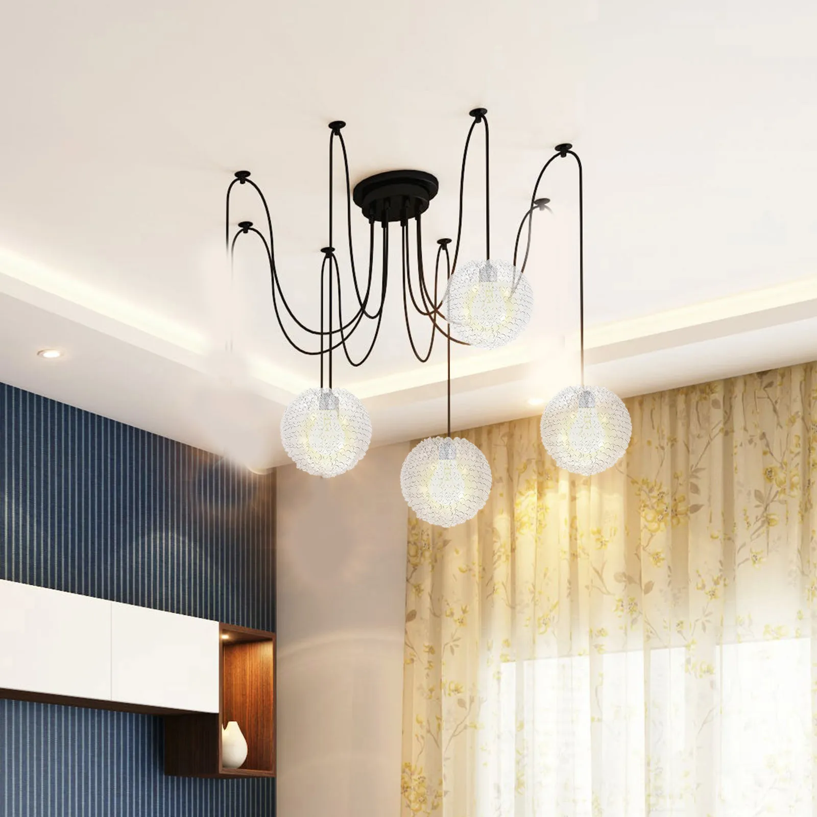 

Replacement Glass Lamp Shade for Chandelier Pendant Light Fixture Cover Indoor Decor Globe Style Brightness Enhancement Easy