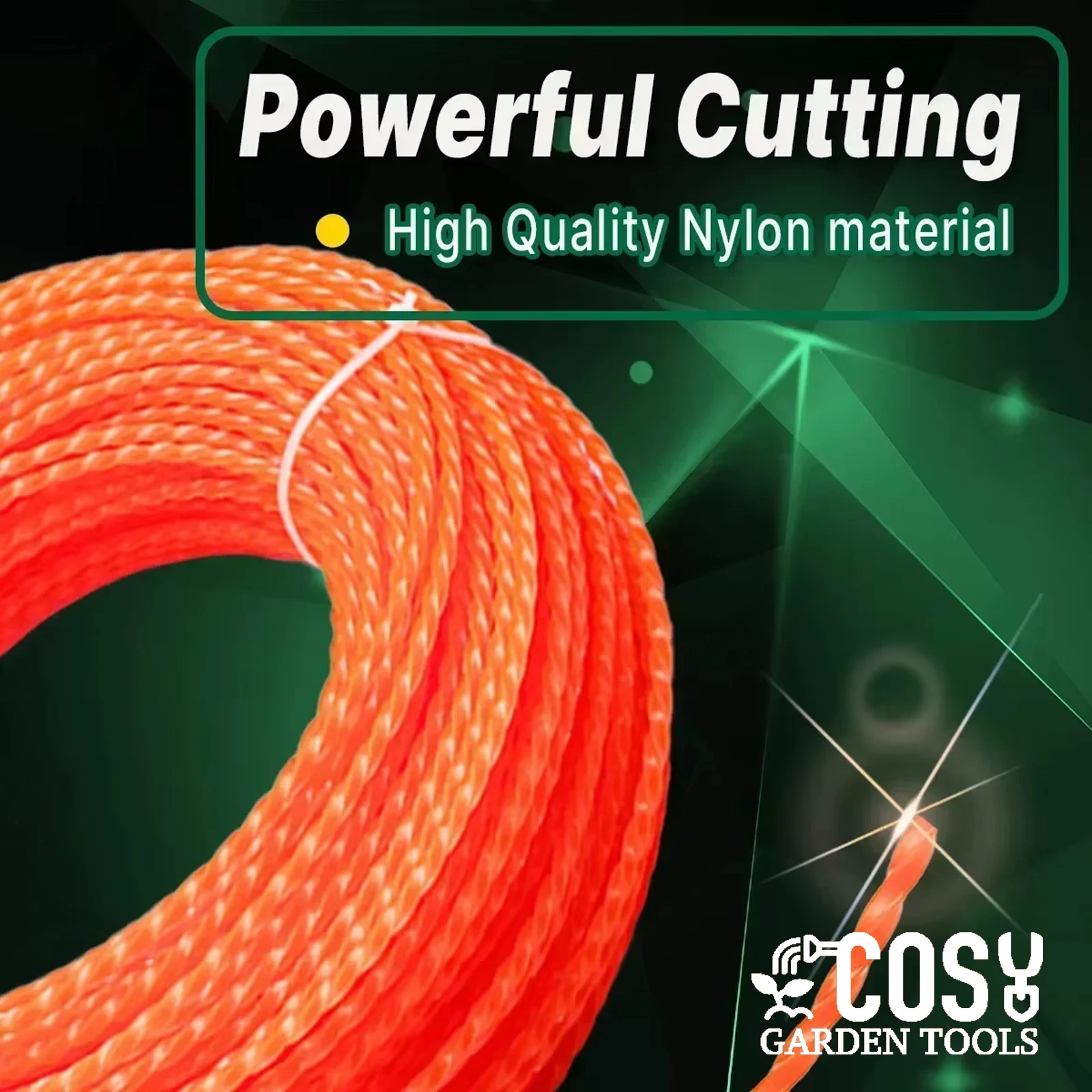 COSY 15m～116m Mowing Nylon Grass Trimmer Rope 1.6mm～4.0mm Brush Cutter Strimmer Line High-Efficiency Nylon Brushcutter Line