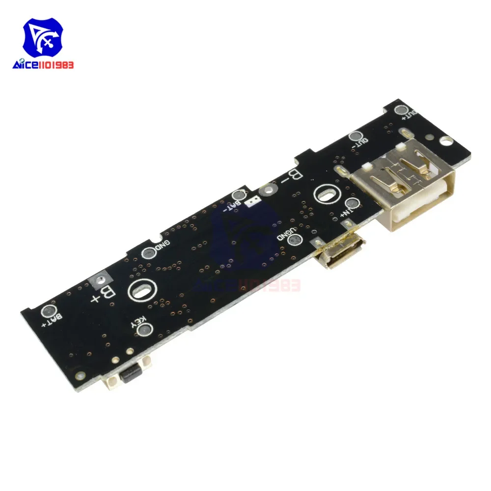 diymore 5V 1A 18650 Li-on Lithium Battery Charging Module Power Bank Charger Board PCB Step Up Boost Power Module