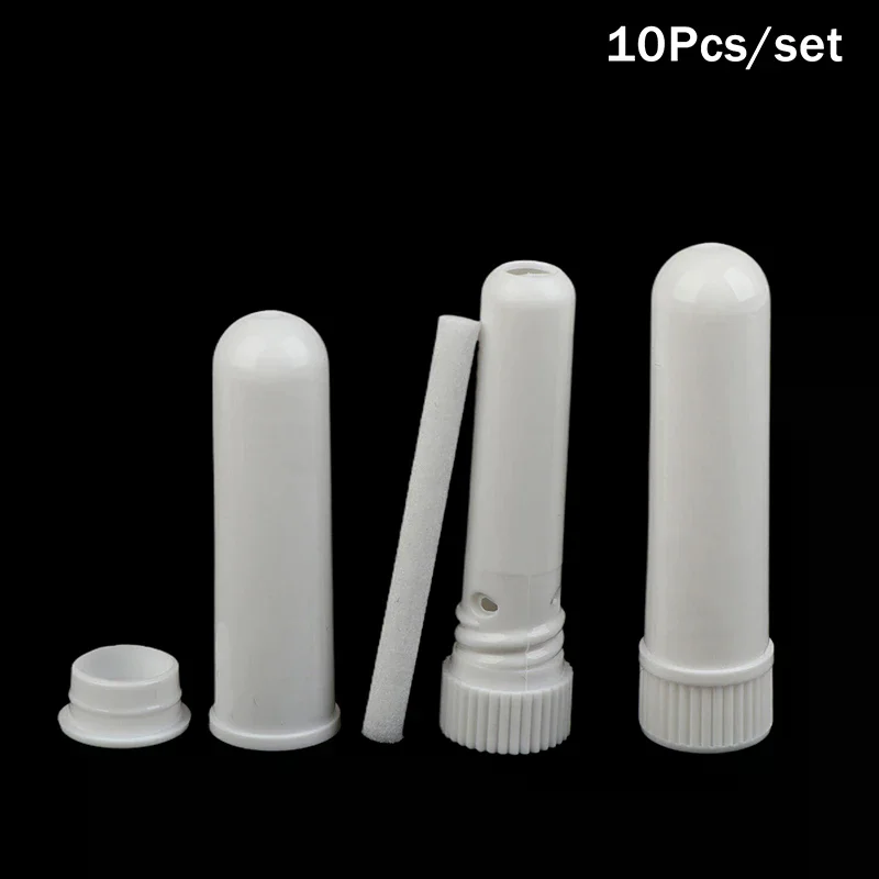 10Pcs Essential Oil Blank Inhaler Tubes Comes Inhaler Stick With Cotton Wicks, Refillable, Dropper