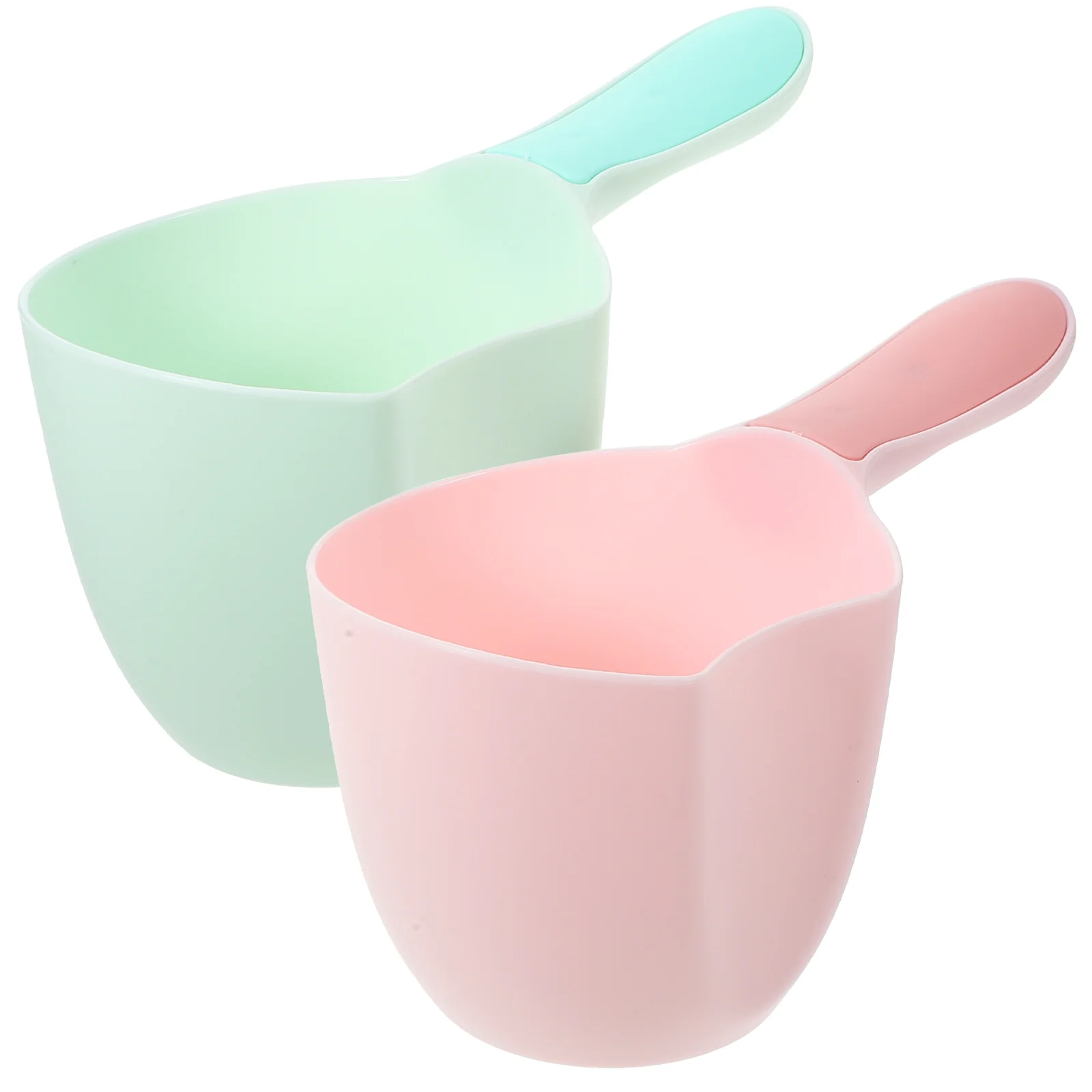 

2 Pcs Water Dipper Scoop Shallow Green Plastic Ladles Bathing Spoon Kitchen Bathroom Tool Deep Wide Lightweight Fruit