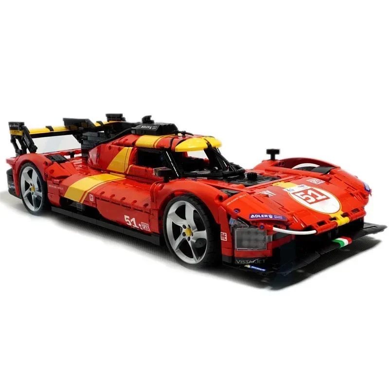 New Technical MOC-185324 Hypercar 499P AF Corse 1:8 Scale Le Mans Supercar Model Building Block Bricks Toys Boys Birthday Gifts