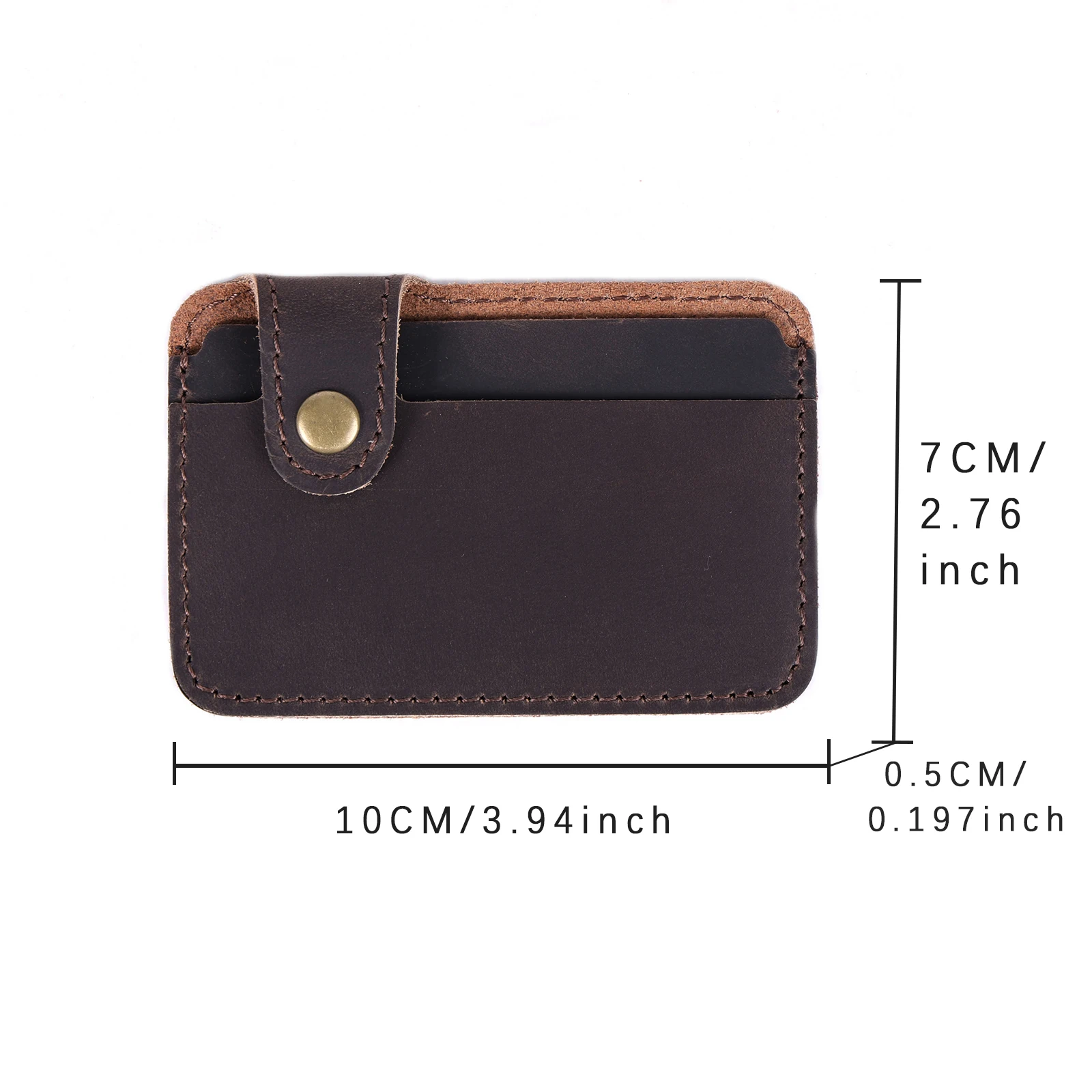 S.WORKER Vintage-Kartenetui aus Vollnarbenleder, Mini-Geldbörse, Retro-Taschenbrieftasche, kleine Tasche für den Alltag – Detail 3