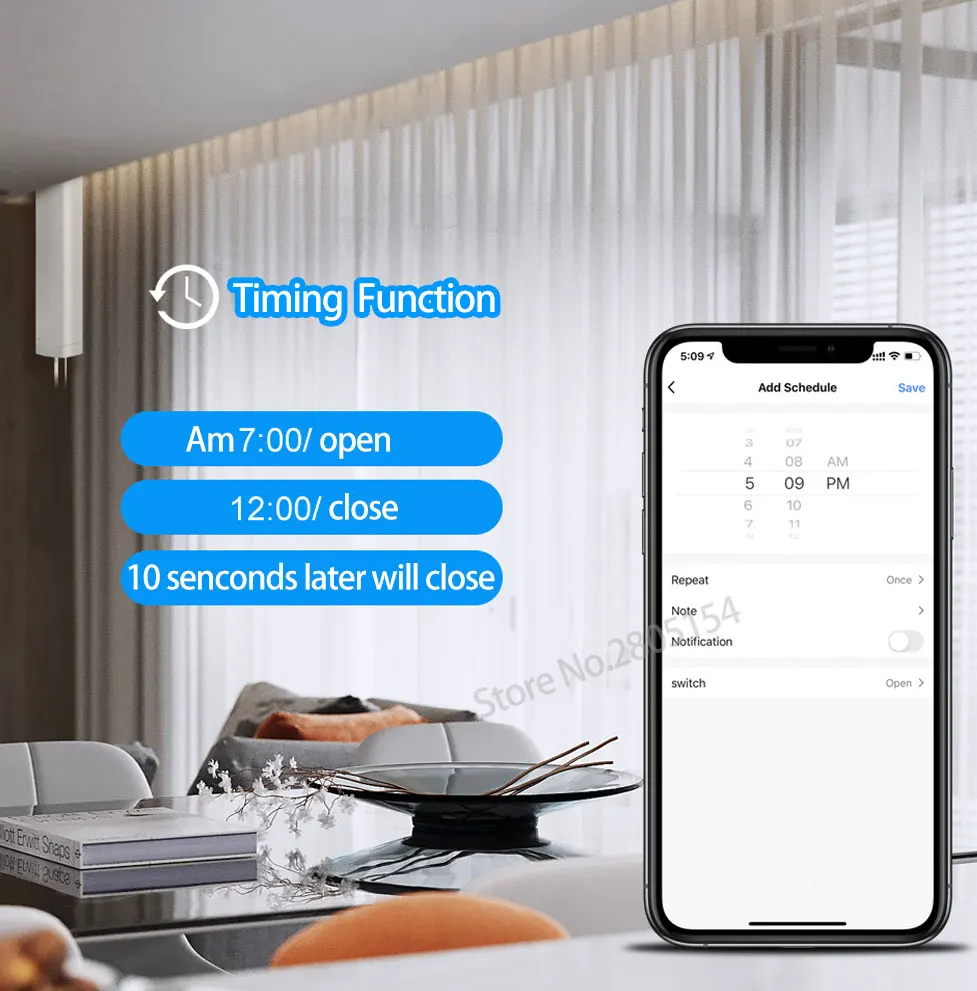 Motor eléctrico de cortina inteligente, compatible con Control de voz, asistente de Google Alexa, Tuya zigbee