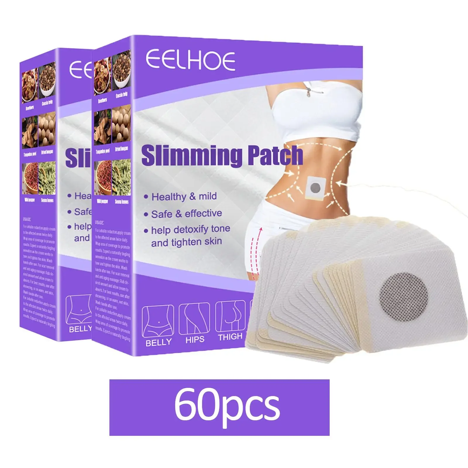 60pcs Weight Loss Slim Patch Navel Sticker Effective Slimming Product Fat Burning Detox Belly Waist Plaster Dropshipping