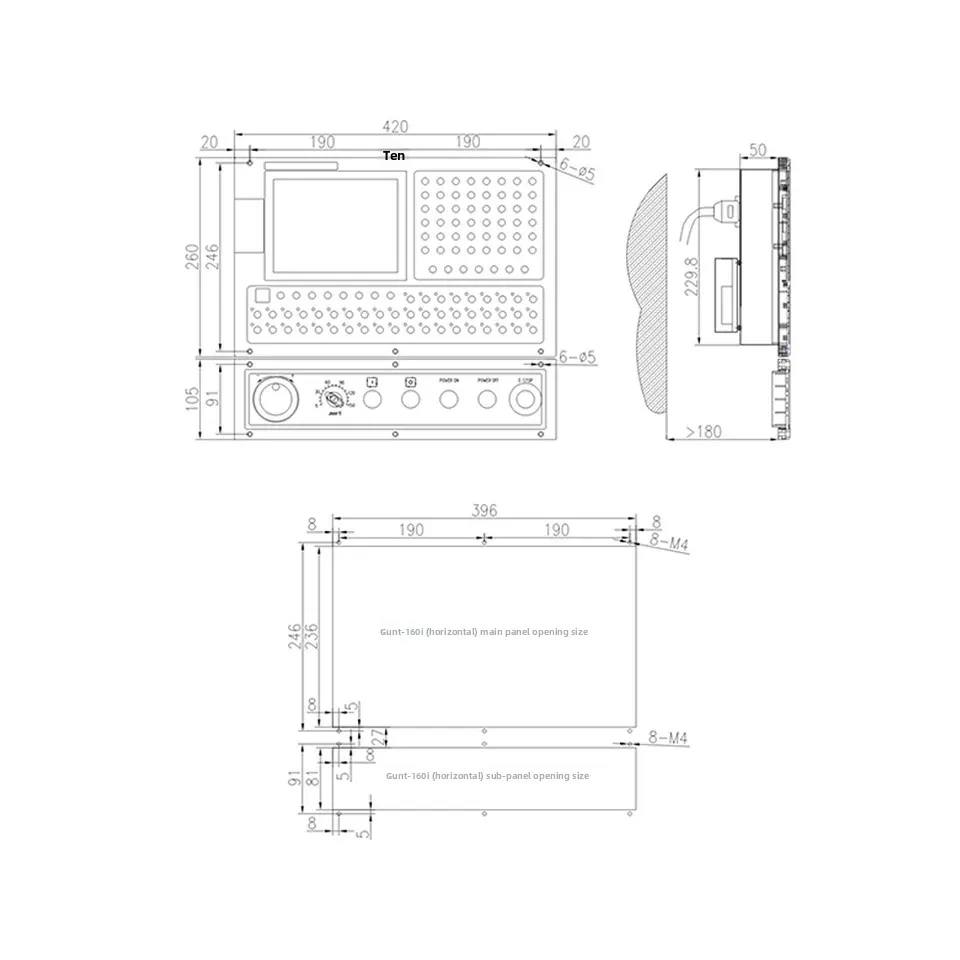 160iMa 4 Axis +3 Sets Servo Kits 110ST-M06030(1 with Brake)+1 IO Board +1 External Handwheel + System Wiring + Servo Wiring
