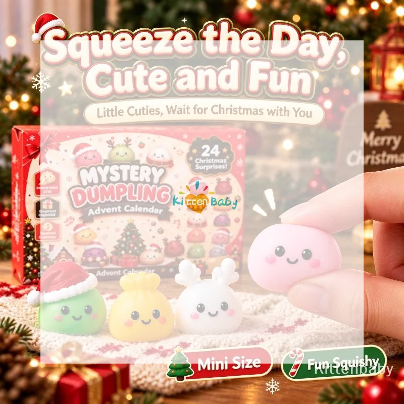 Christmas Advent Calendar 24 Day Countdown Surprise Box Dumpling Squishies Slow Rebound Squeeze Sensory Gift Decor
