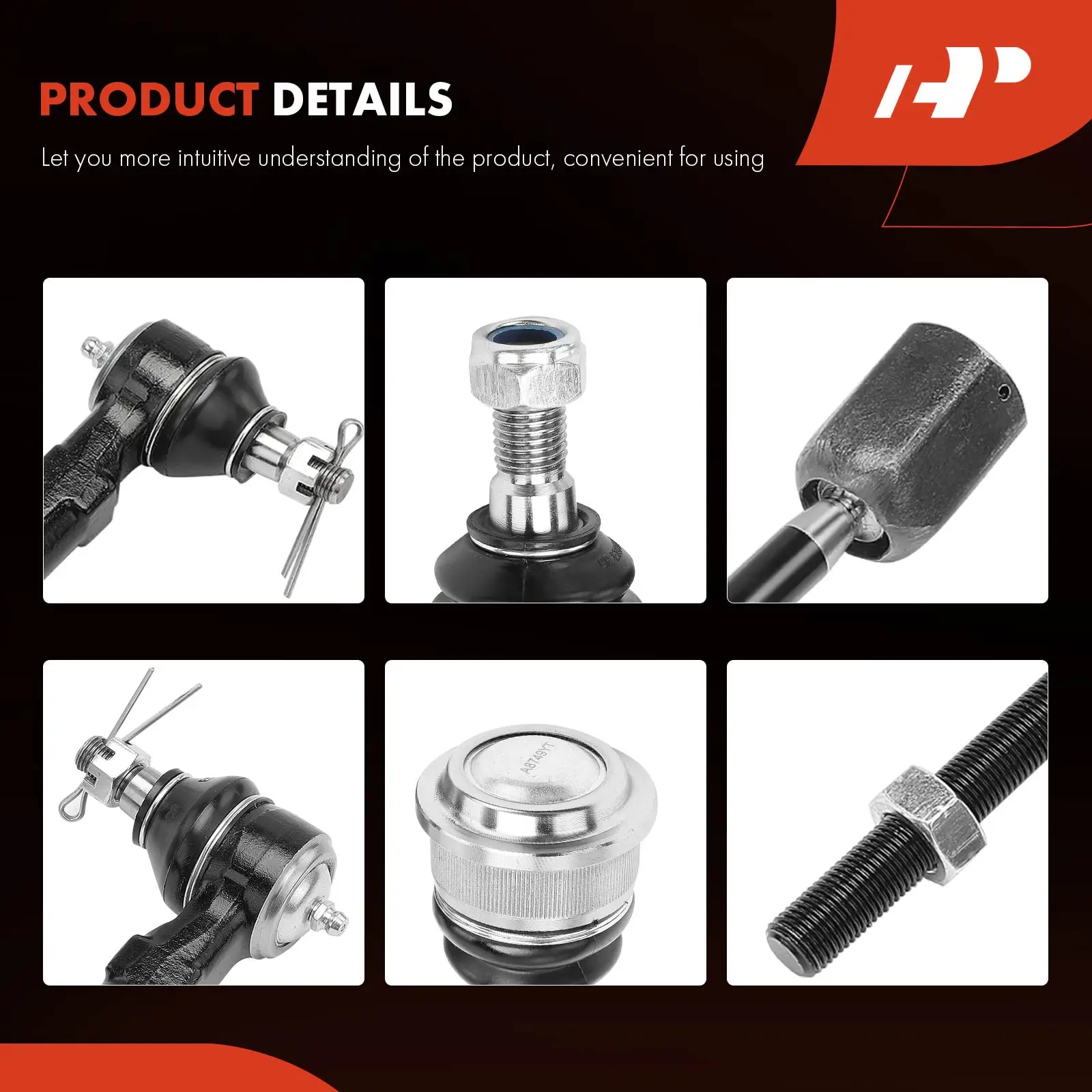 A-Premium 6x Inner & Outer Tie Rod End & Front Lower Ball Joint for Ford Mustang 1994-2004