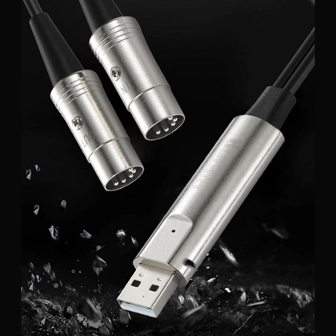 DLXY HiFing USB IN-OUT MIDI Cable One in One Out Interface 5 Pin Line Converter PC to Music Keyboard Adapter Cord