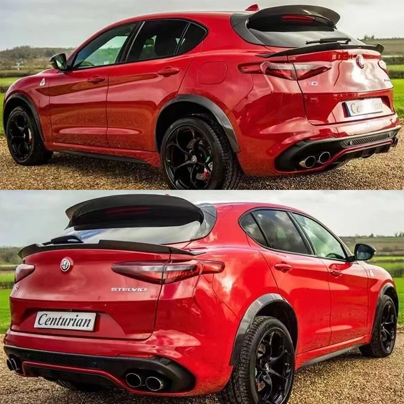 Suitable for Alfa Romeo Stelvio  2017-2020 carbon fiber fenders, and the front fender of the car protects the eyebrows 4 unids