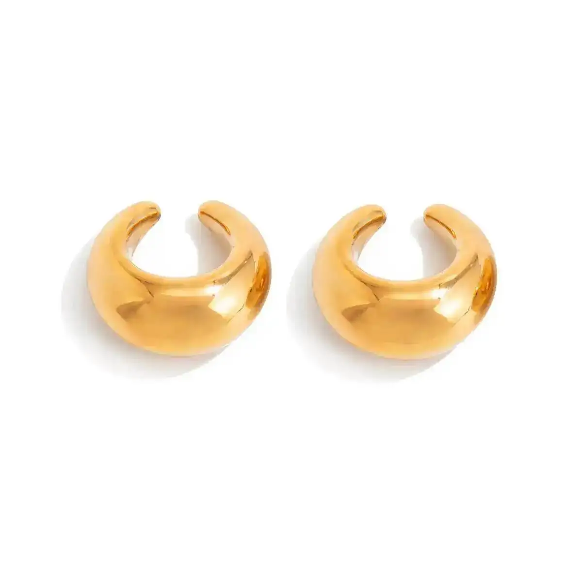 

Lacteo Fashion Simple Gold Color C-Shaped Clip Earrings Women Vintage Creative No Piercing Earrings Daily Party Wedding Jewelry