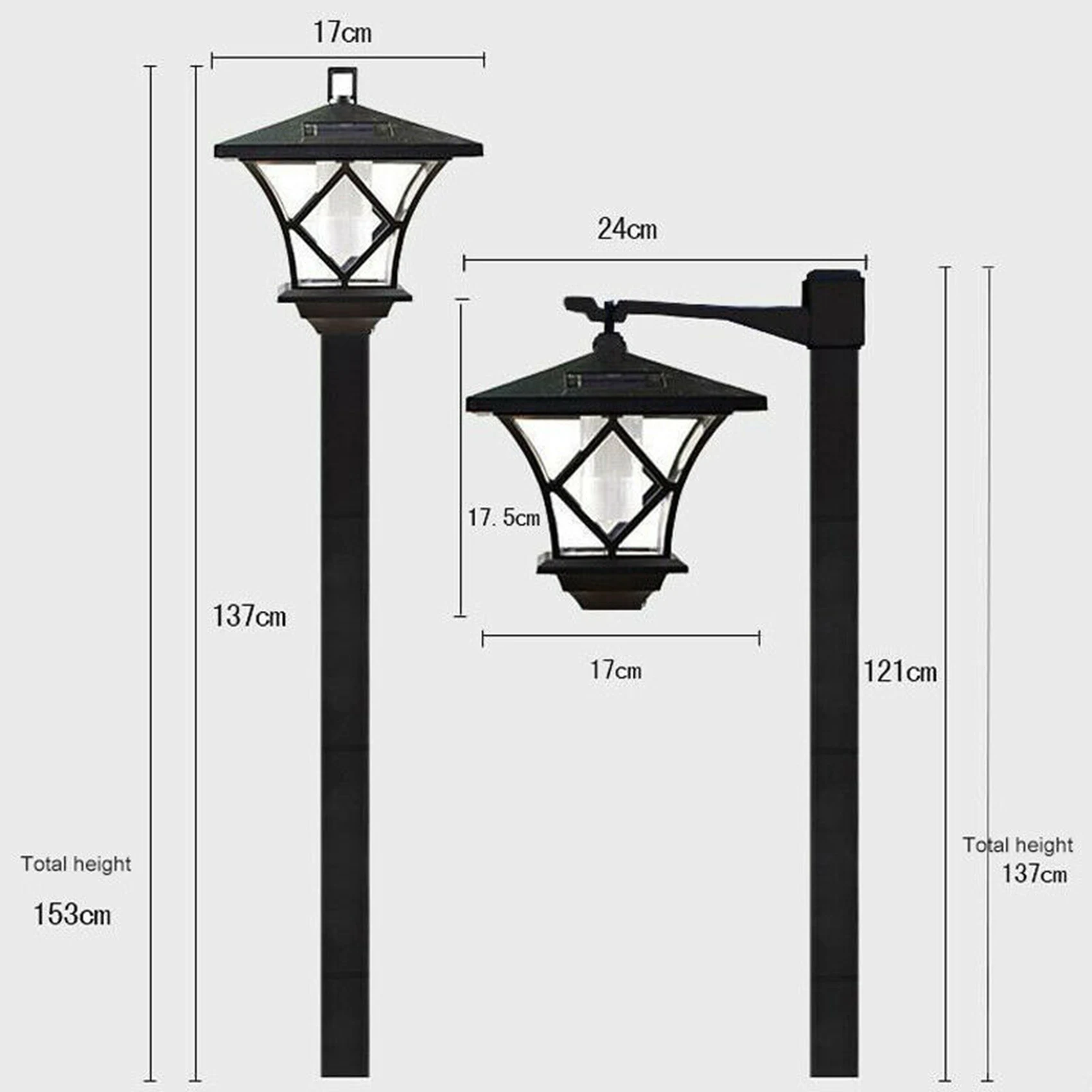 

ABFA 2X 1.5M LED Solar Powered Traditional Garden Lamp Post Lamppost Lantern Light Decor