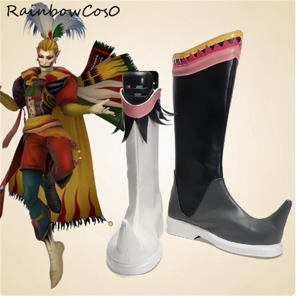 kefka FINAL FANTASY XIV FF14 FFXIV Cosplay Shoes Boots Game Anime Party Halloween RainbowCos0 W4366