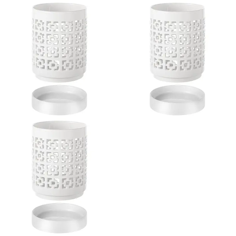 

3X Orchid Pot With Holes Plant Pots Outdoor Indoor Flower Pots For Repotting With Drainage And Saucer 4 Inch