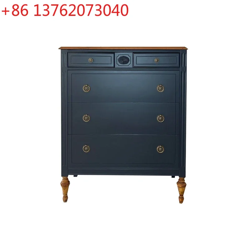 

Living room drawer dining side cabinet French retro chest cabinet solid wood bedroom locker