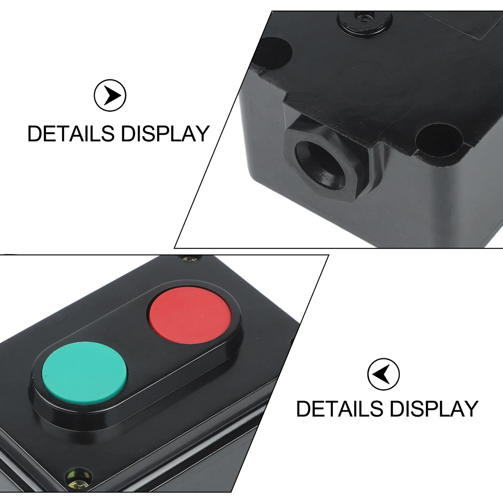 Push Button Switch Start Stop Control Pushbutton Switch Bakelite Front Ring IP65 Protection Head 1,000,000 Electrical Cycles