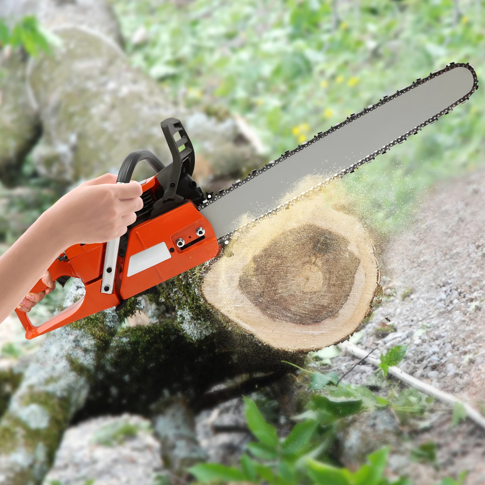 

65cc Professional Gas Chainsaw, 24" Heavy Duty w/3.4KW Power & Low-Vibration Design, for Logging, Tree Cutting & Farm Use