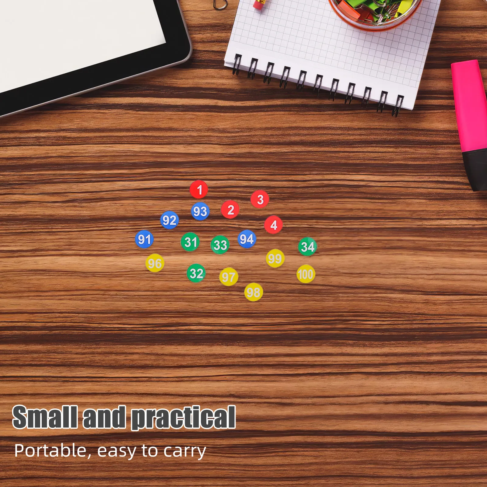 

60 Sheets Number Sorting Labels Numbered 1-100 Multicolor Self-Adhesive Round Stickers White Font for Notebook File Planner